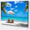 Designart - Turquoise Beach with Chairs - Seashore Photo Canvas Print